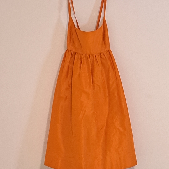 J. Crew Silk Orange and Cream Dress - Picture 3 of 9